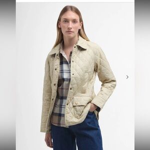 Barbour Summer Beadnell Quilted Jacket Pearl Womens US 12 Lightweight